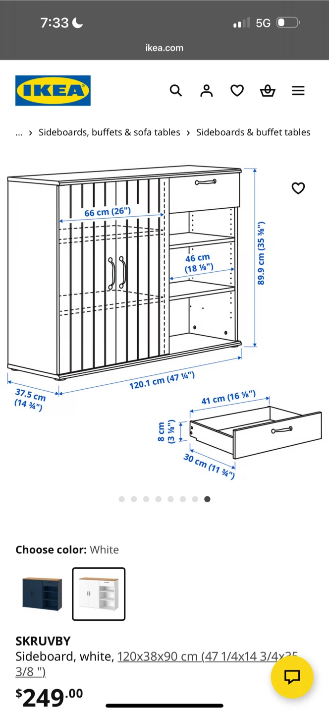 IKEA Skruvby Sideboard, White - photo 4