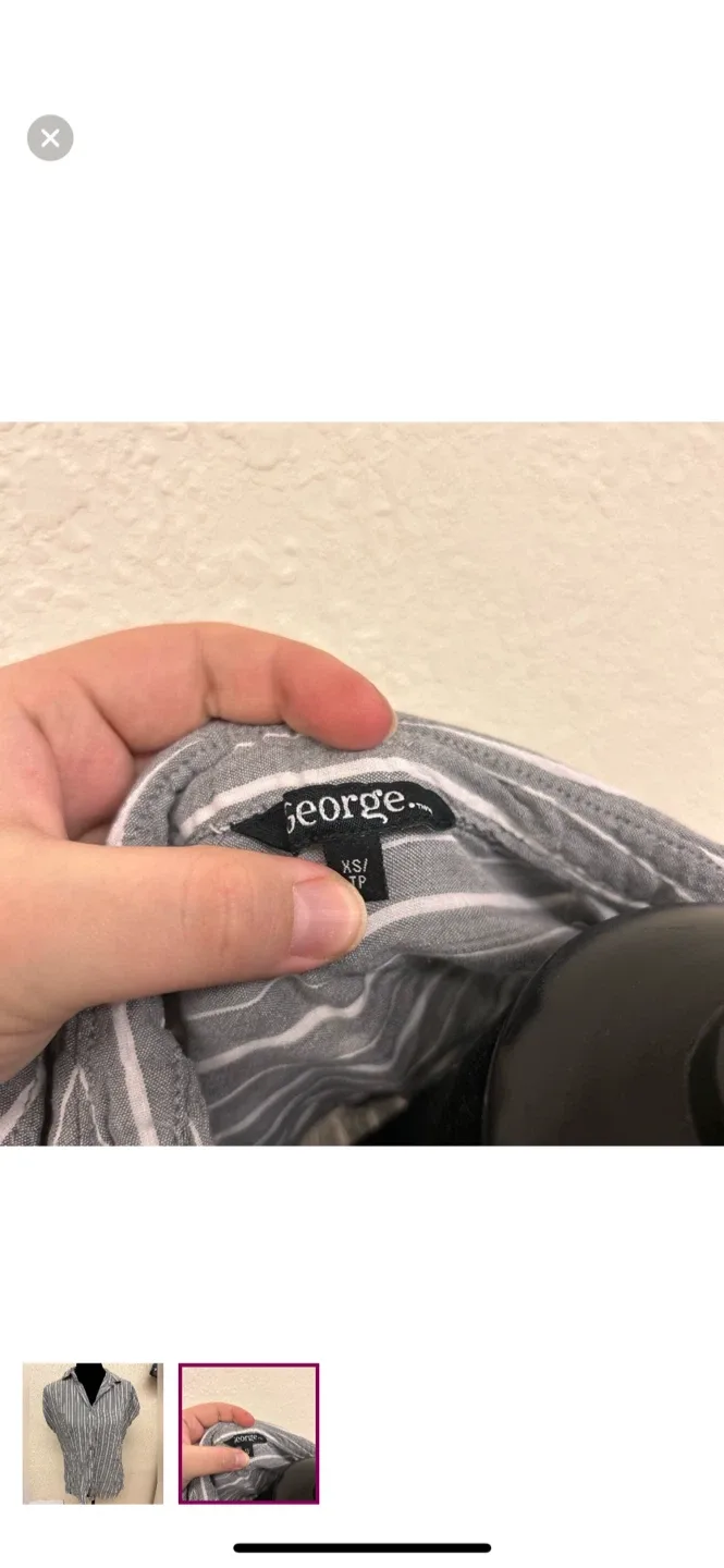 George Striped Button-Up Shirt - Size XS image indicator(2)