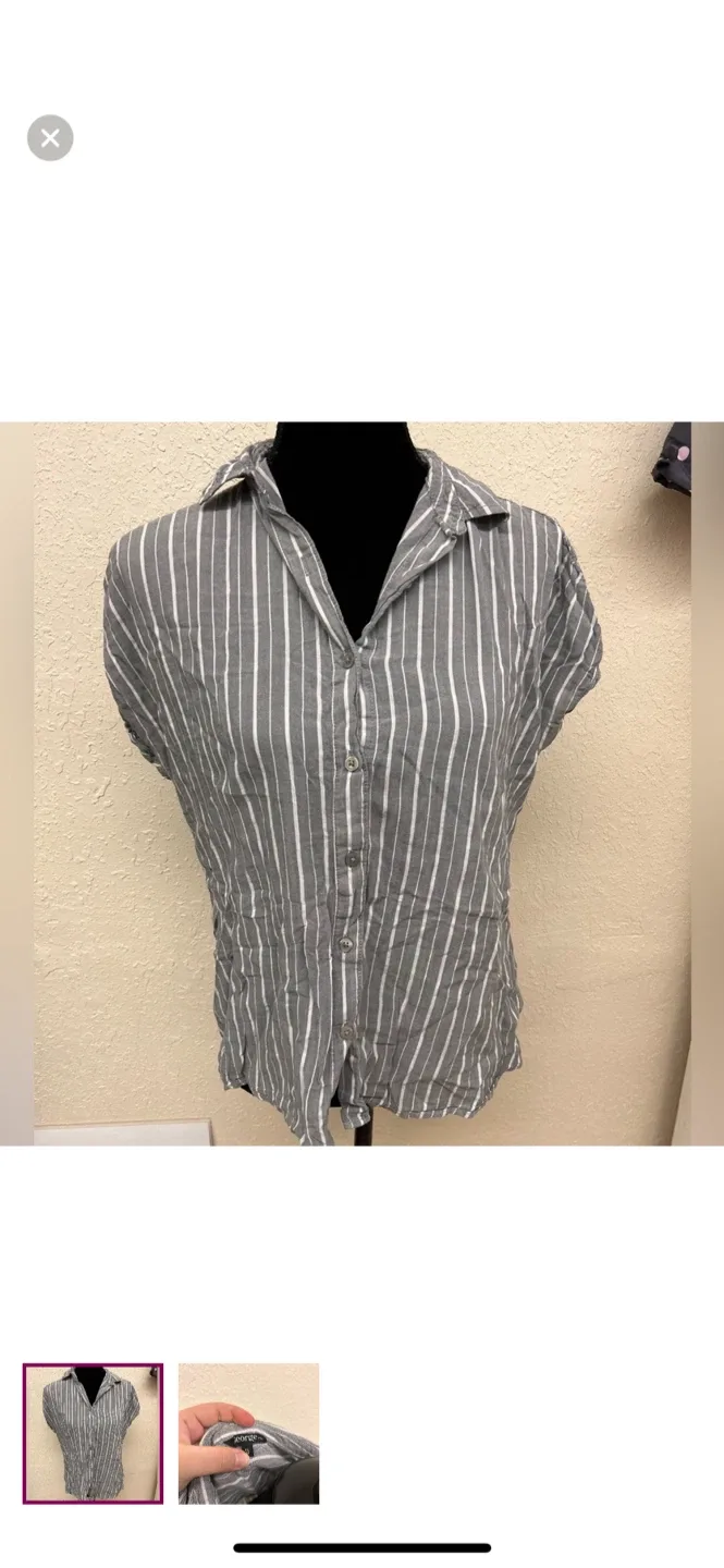 George Striped Button-Up Shirt - Size XS