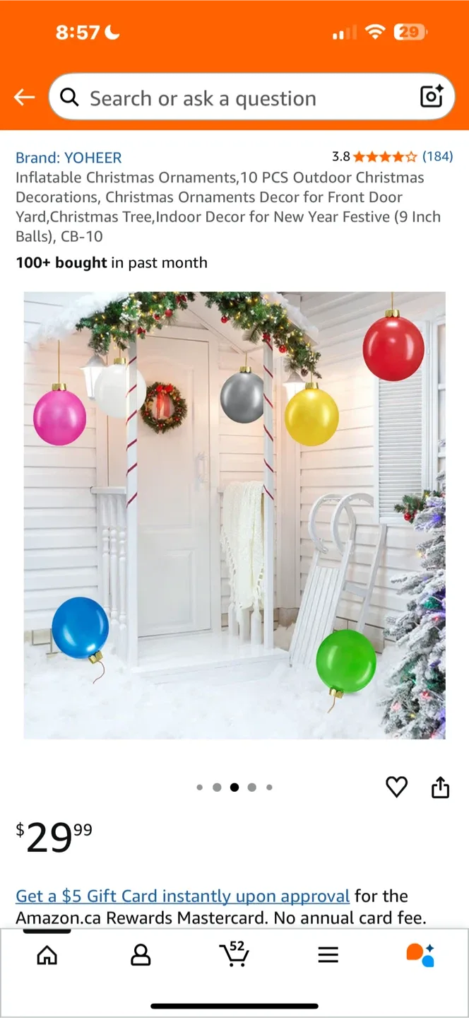 MIJOYEE Inflatable Christmas Ornaments (5 pcs) image indicator(3)