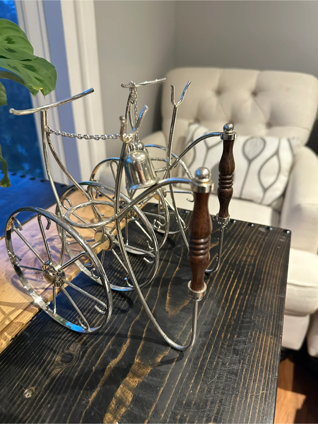 Vintage Silver Wine Rack - Tricycle Design - photo 2