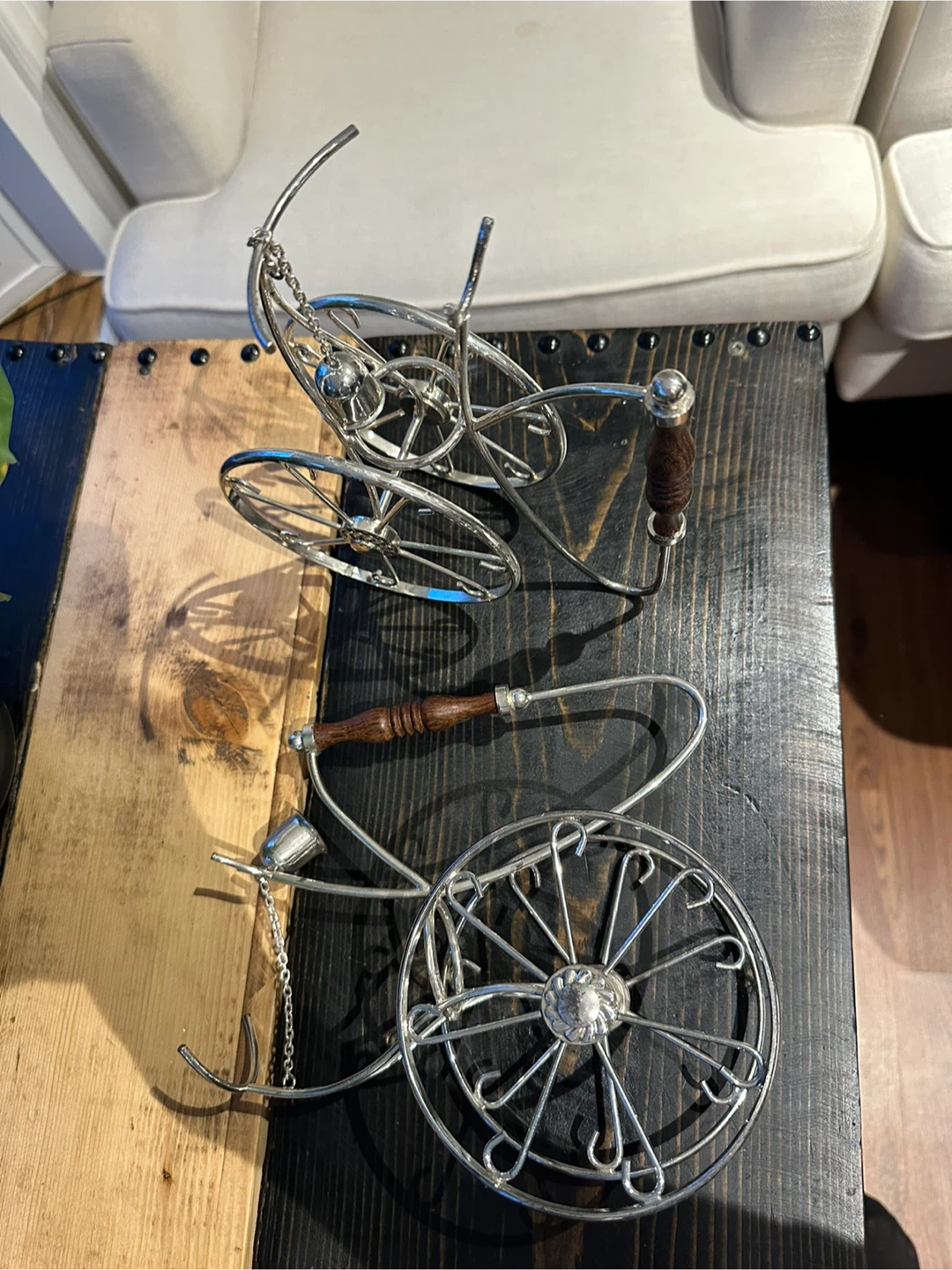 Vintage Silver Wine Rack - Tricycle Design - photo 5