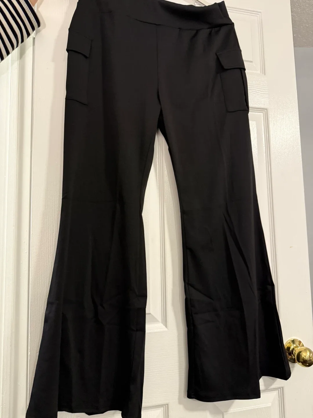 Black Flare Pants & H&M Linen Shirt & Bliss Denim Jeans