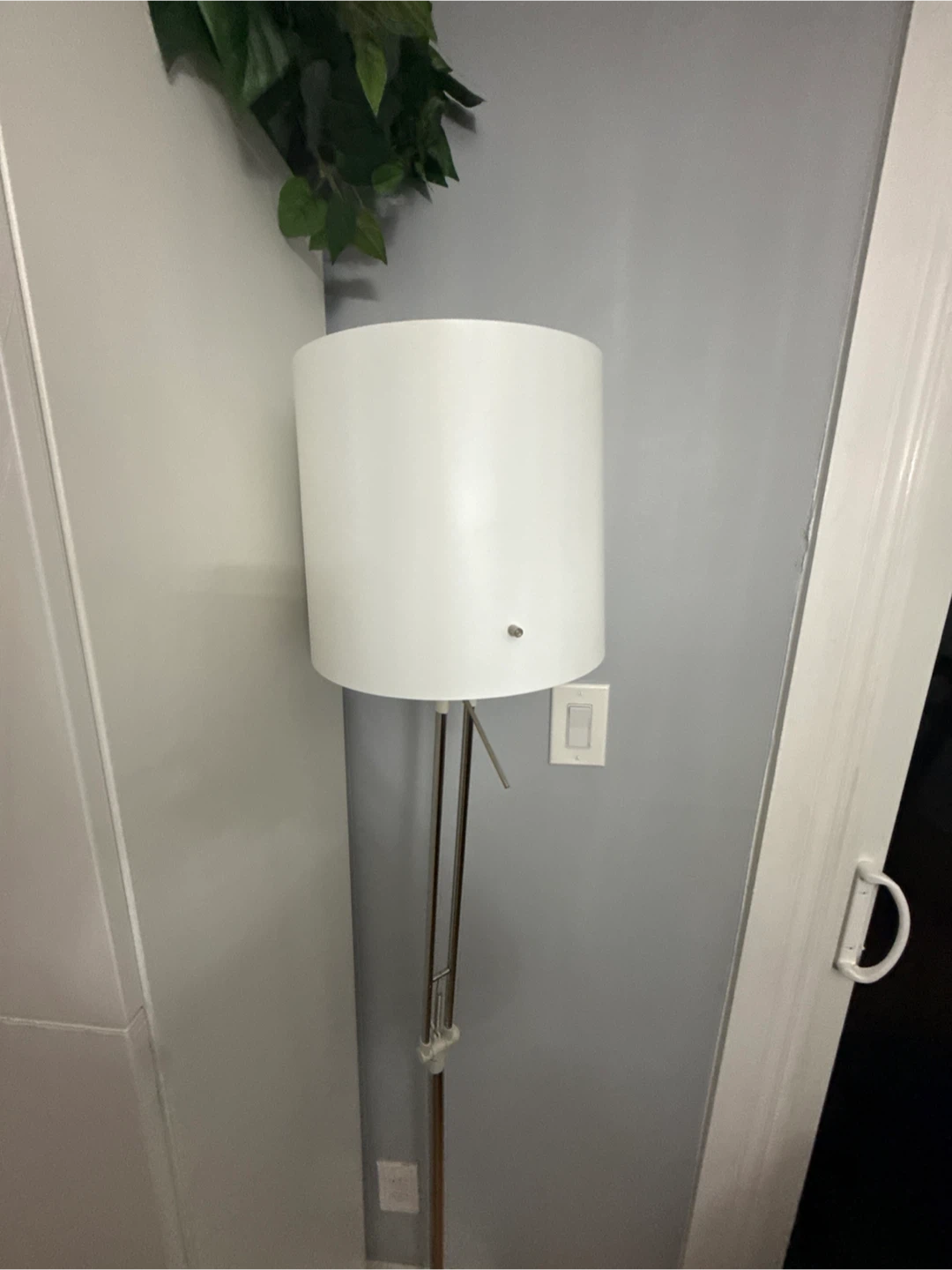 Floor Lamp - White Shade, Silver Stand - photo 2