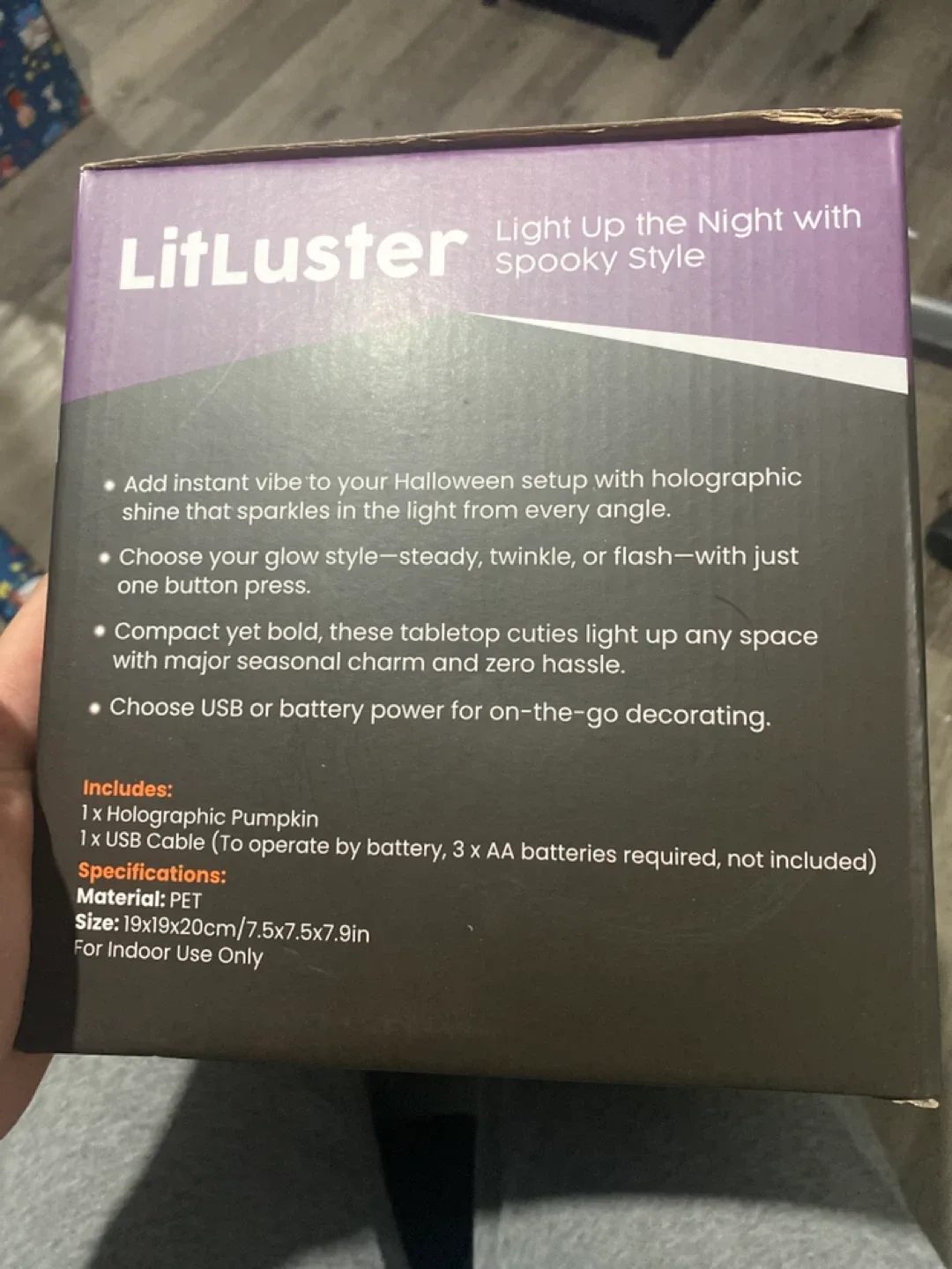 LitLuster Holographic Pumpkin - Halloween Decor image indicator(3)