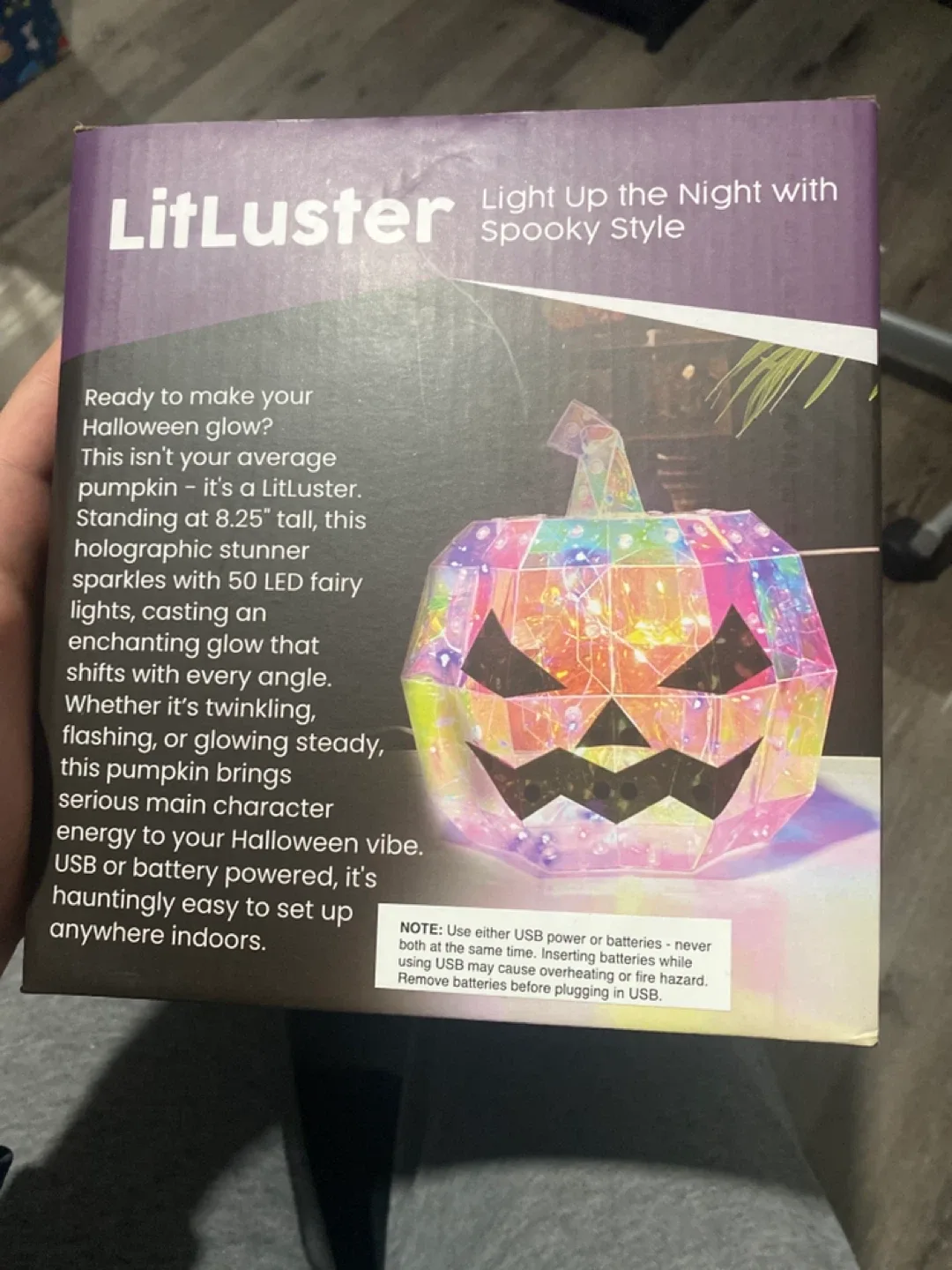 LitLuster Holographic Pumpkin - Halloween Decor image indicator(2)