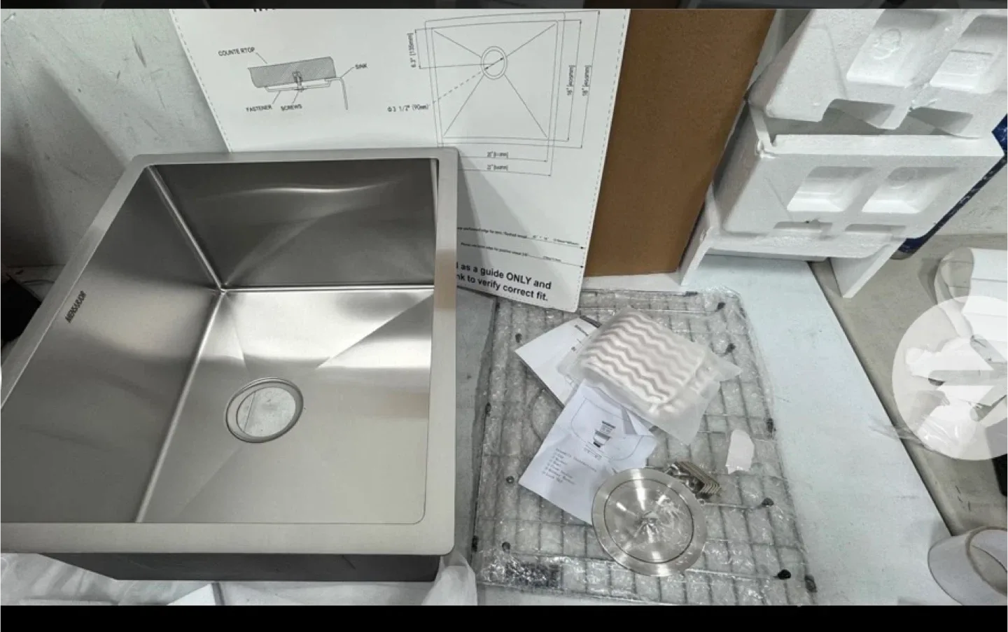 MENSARJOR Stainless Steel Kitchen Sink 22x18x9"