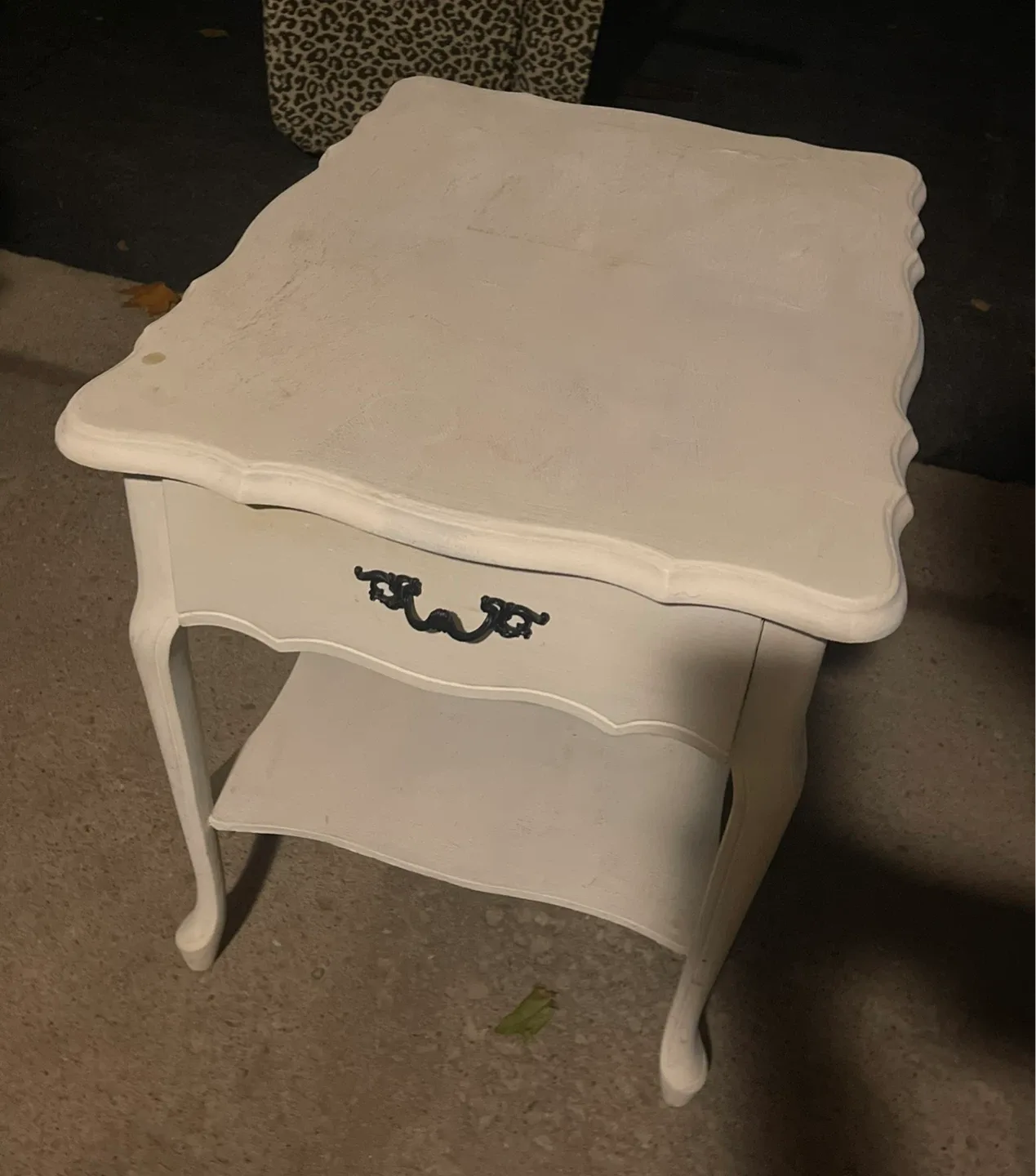 White Painted Side Table with Drawer