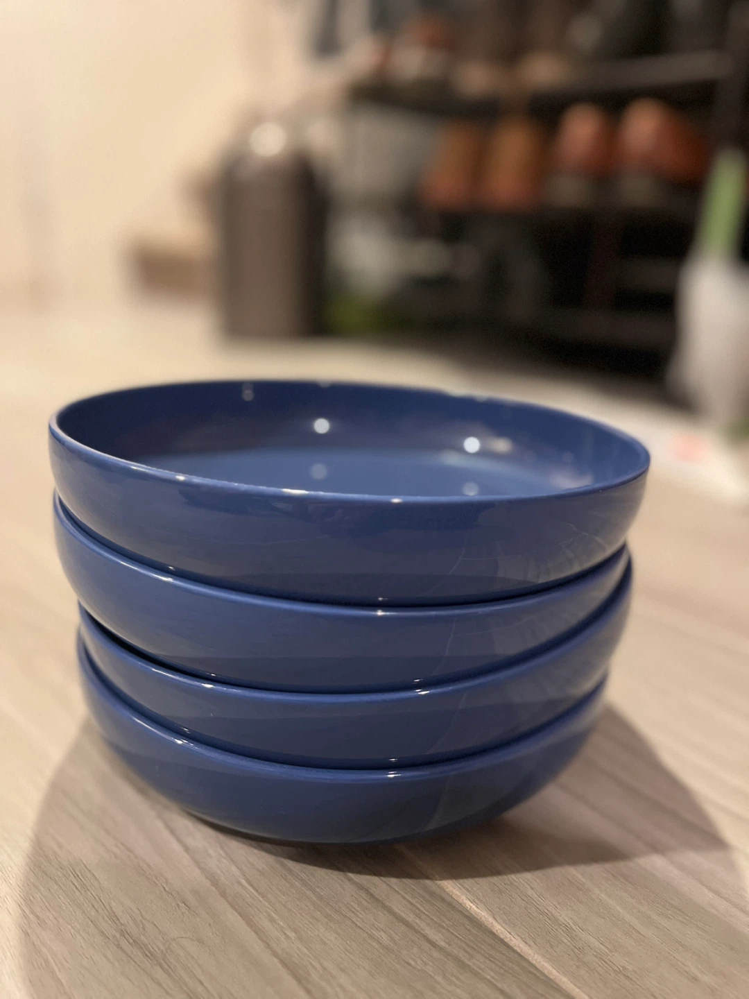 Four Blue Bowl Plates