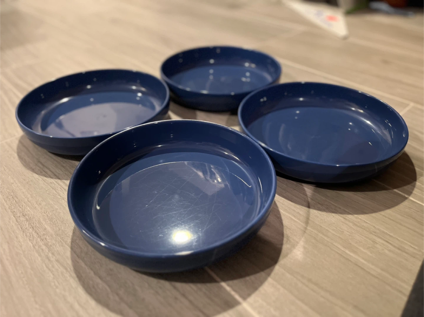 Four Blue Bowl Plates - photo 2