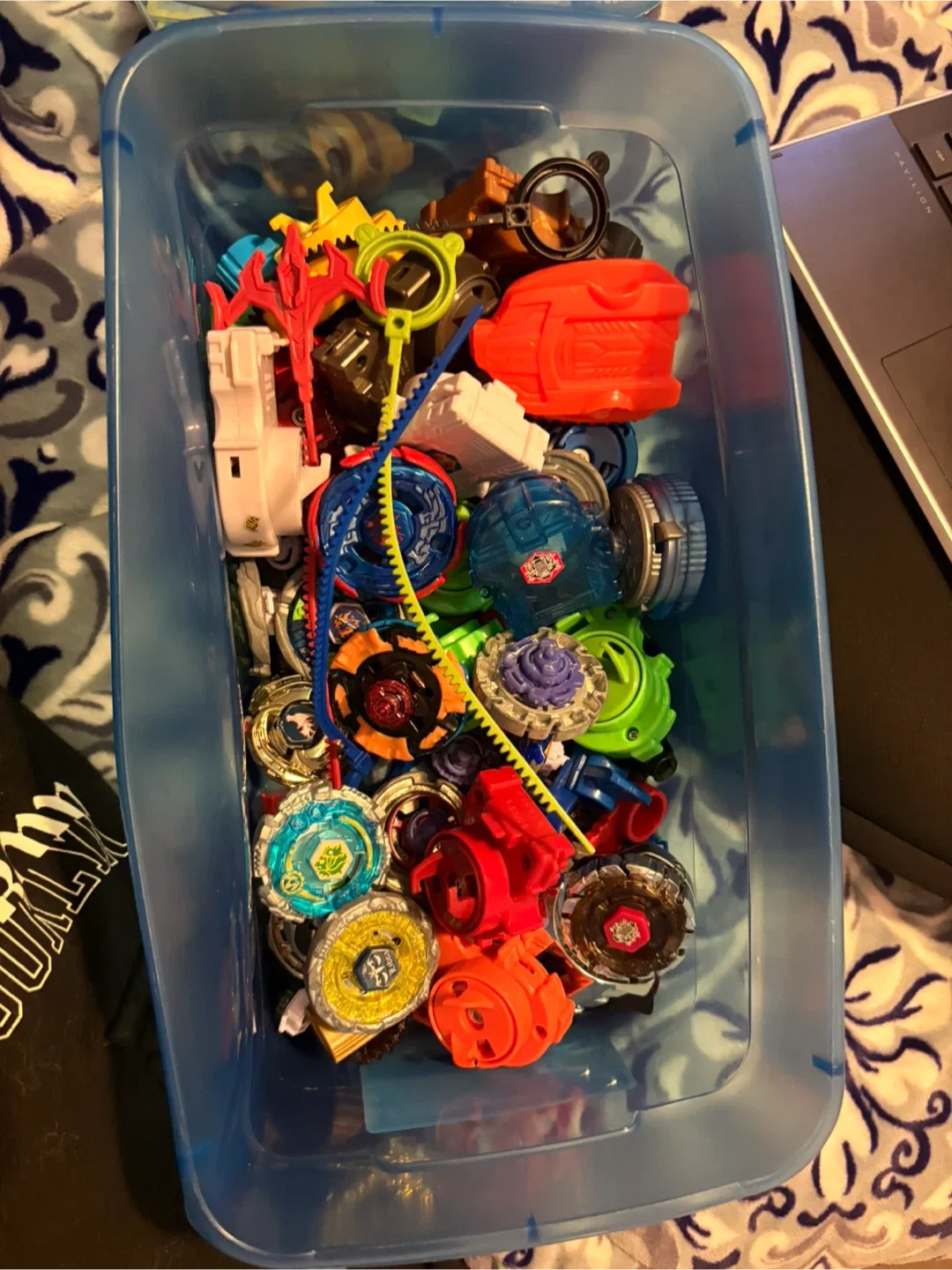 Mixed Lot of Trading Cards and Beyblades