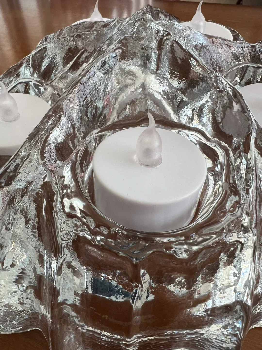 Glass Candle Holder with LED Candles image indicator(5)
