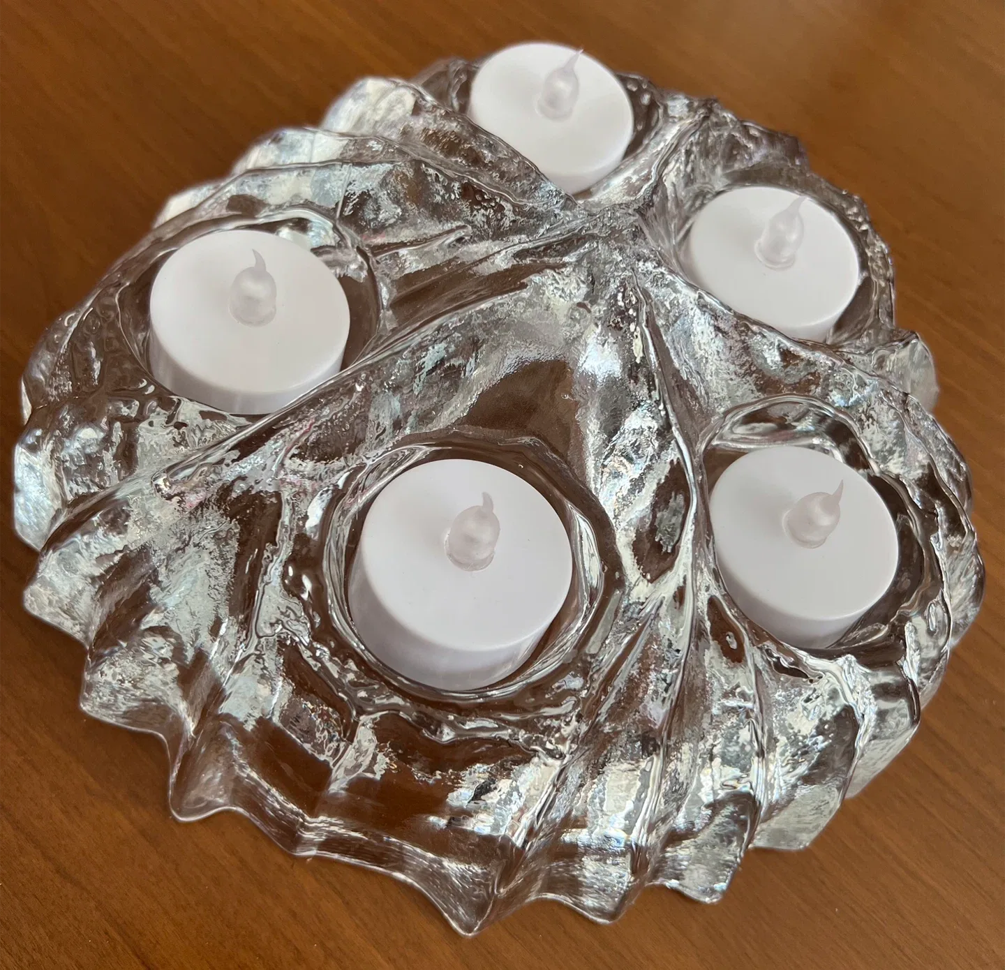 Glass Candle Holder with LED Candles image indicator(6)