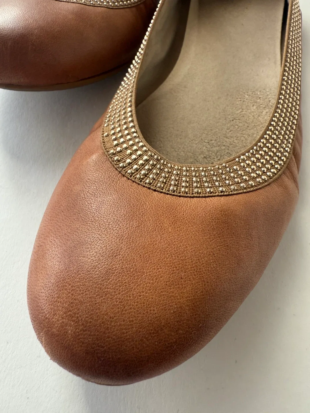 Stuart Weitzman Brown Leather Flats Sz 9.5 image indicator(4)