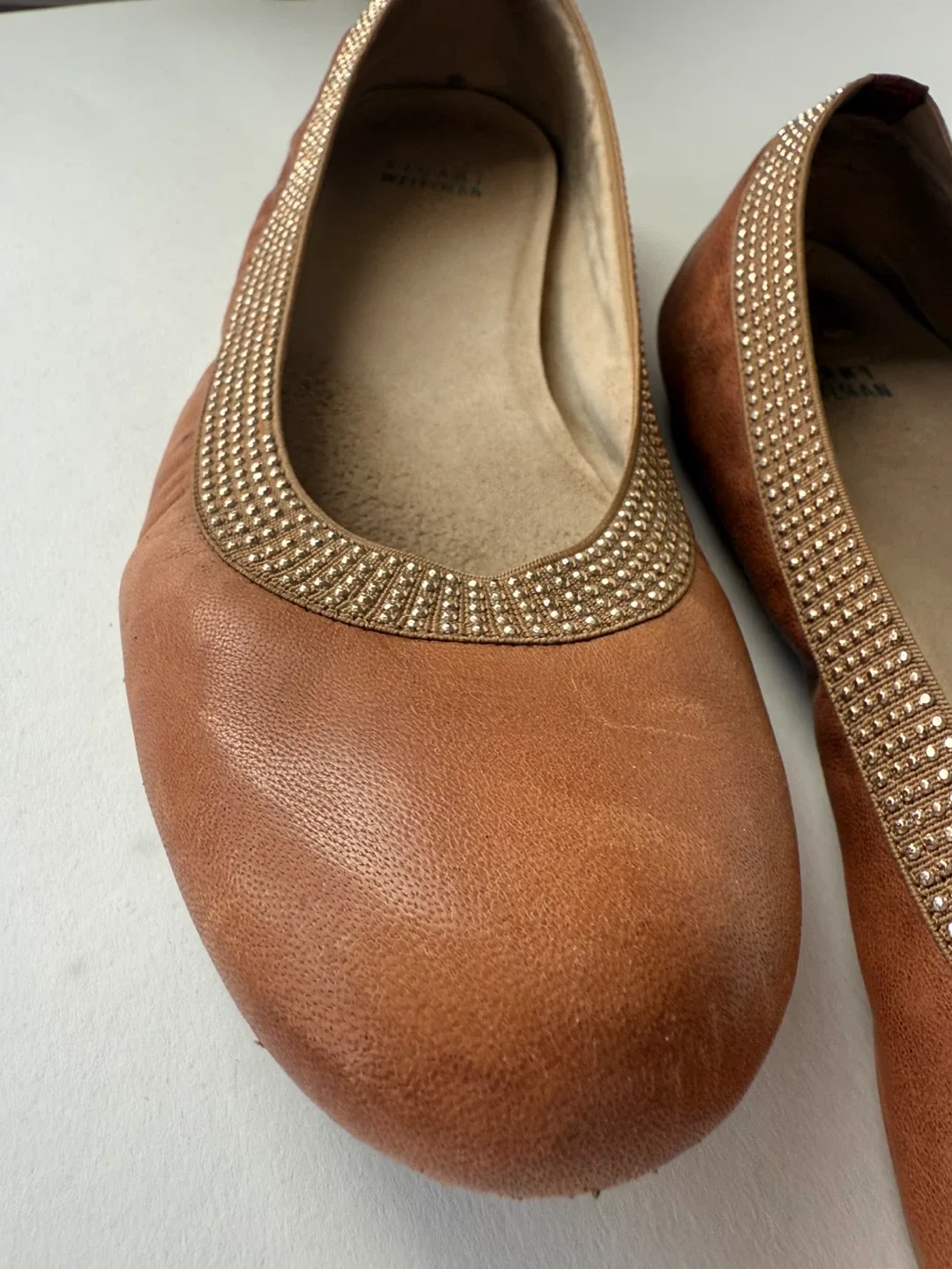 Stuart Weitzman Brown Leather Flats Sz 9.5 image indicator(5)