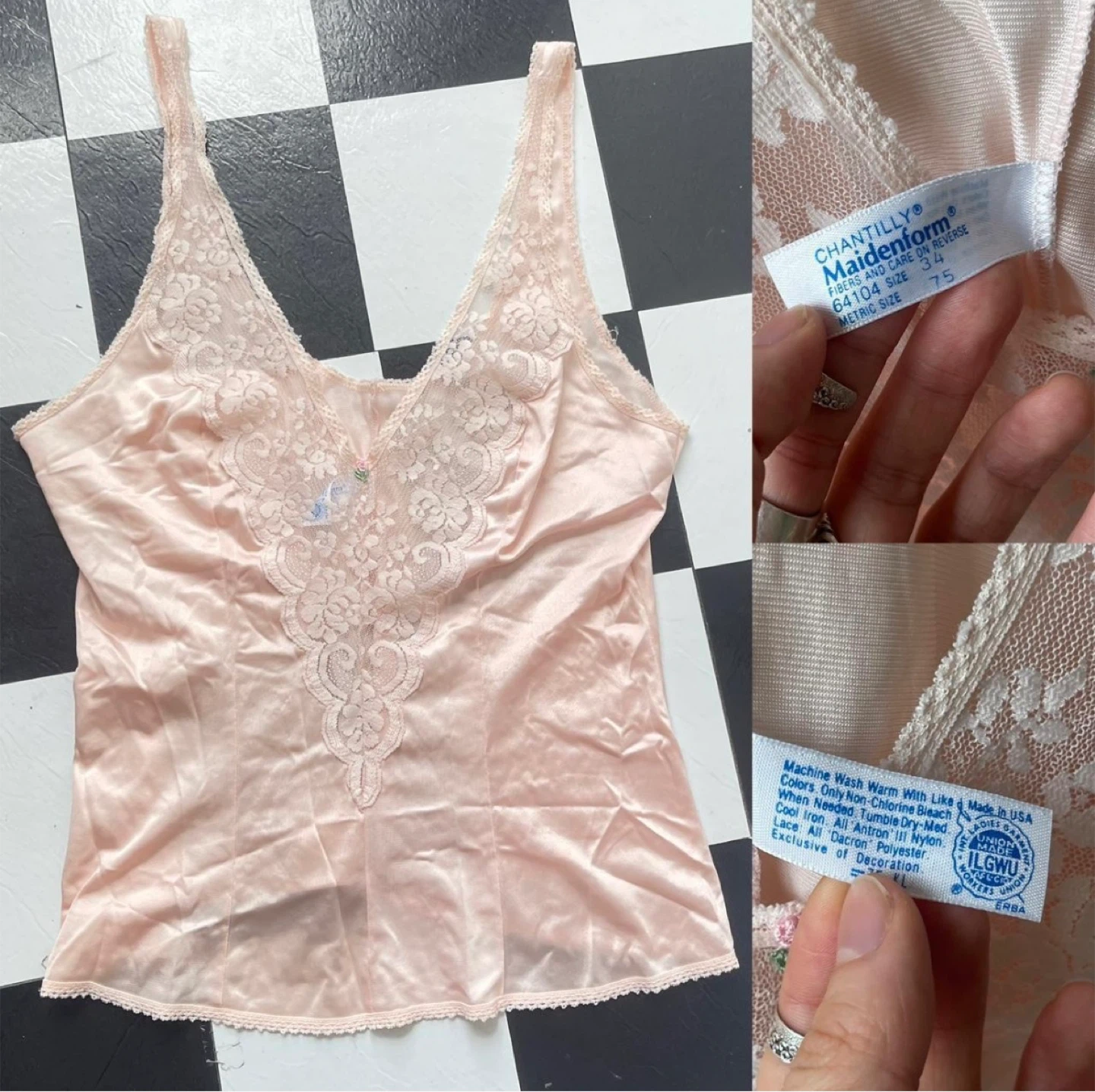 Vintage Maidenform Chantilly Lace Top - Size 34 - photo 2