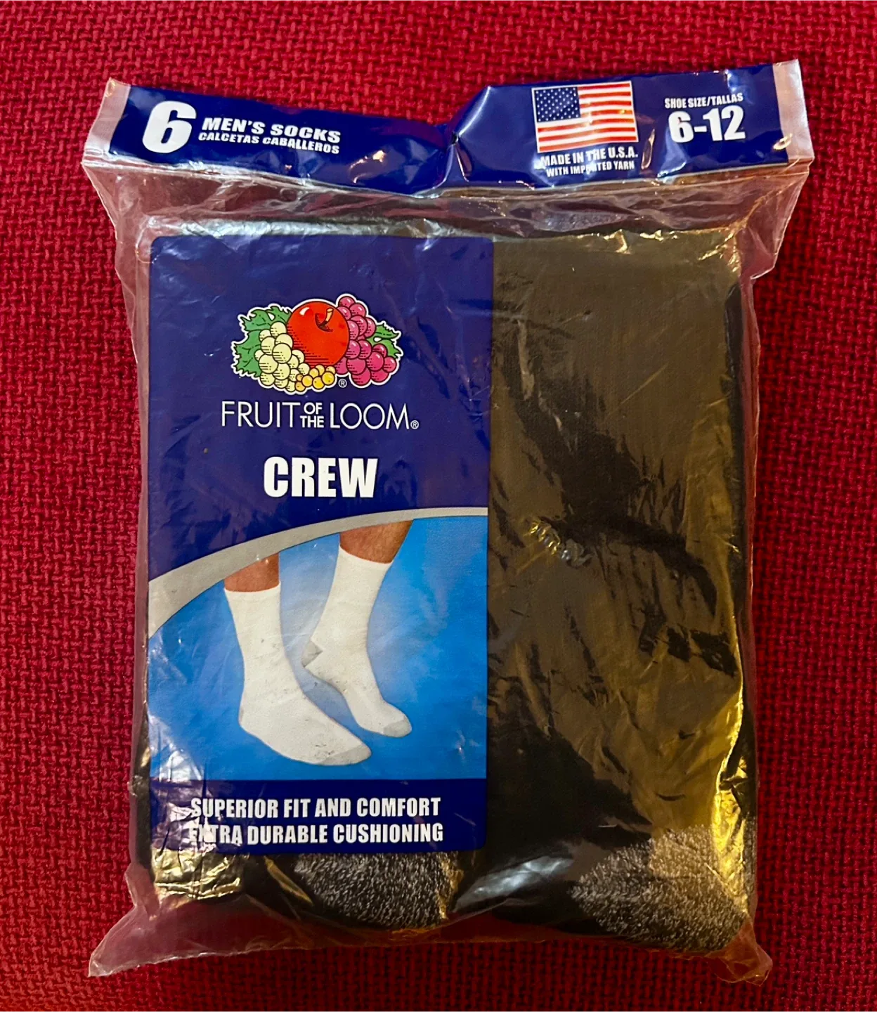 New Fruit of the Loom Men’s Crew Socks