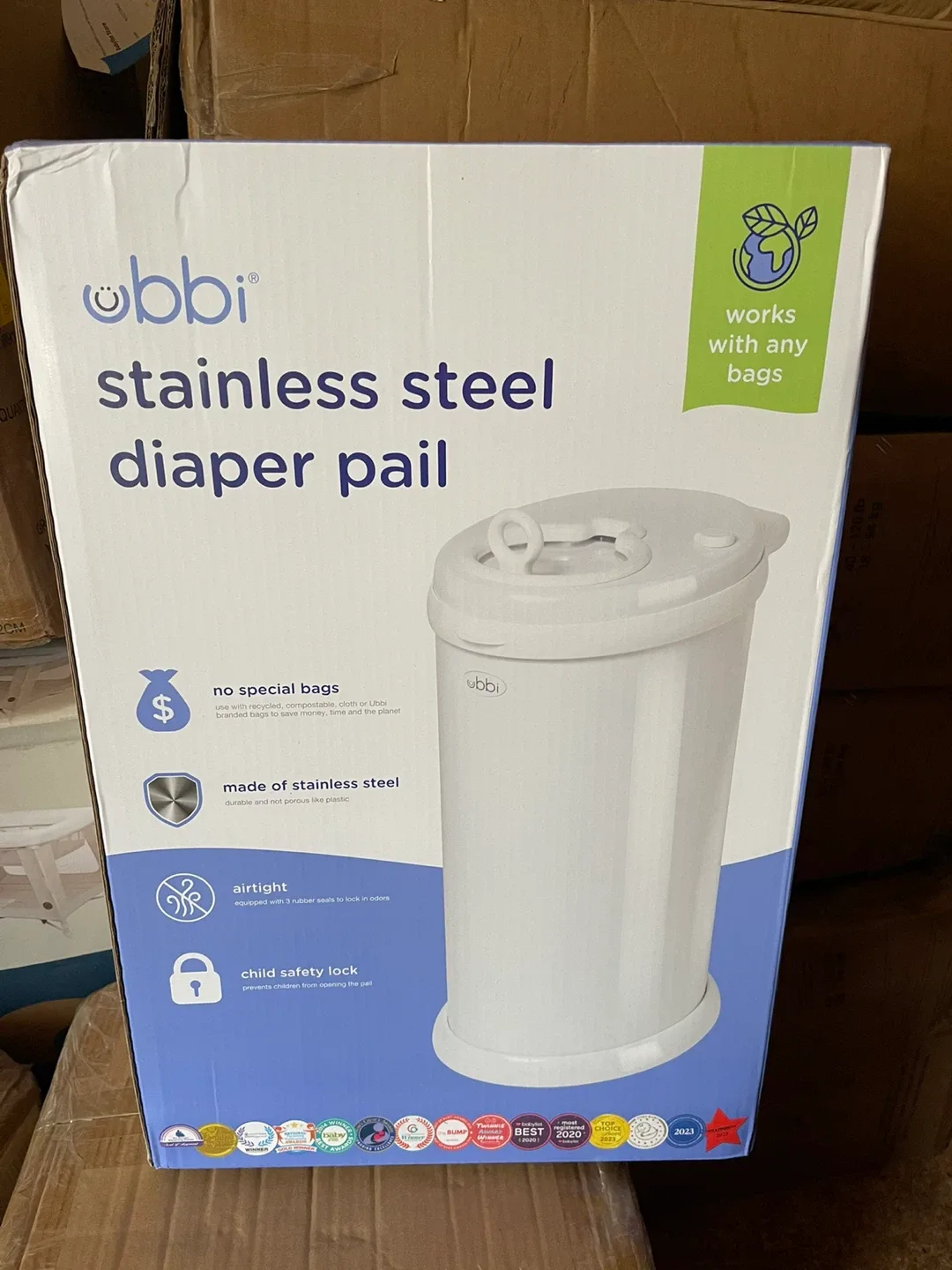 Ubbi Stainless Steel Diaper Pail - New in Box!