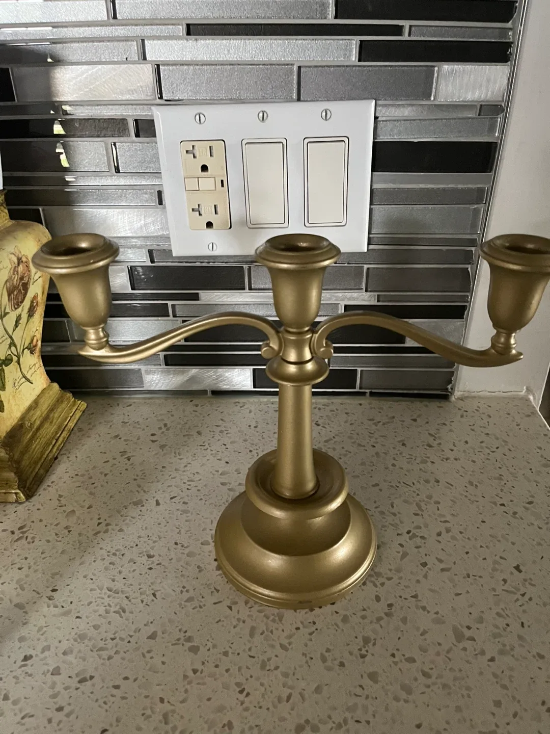 Gold Coloured Candlestick Holder