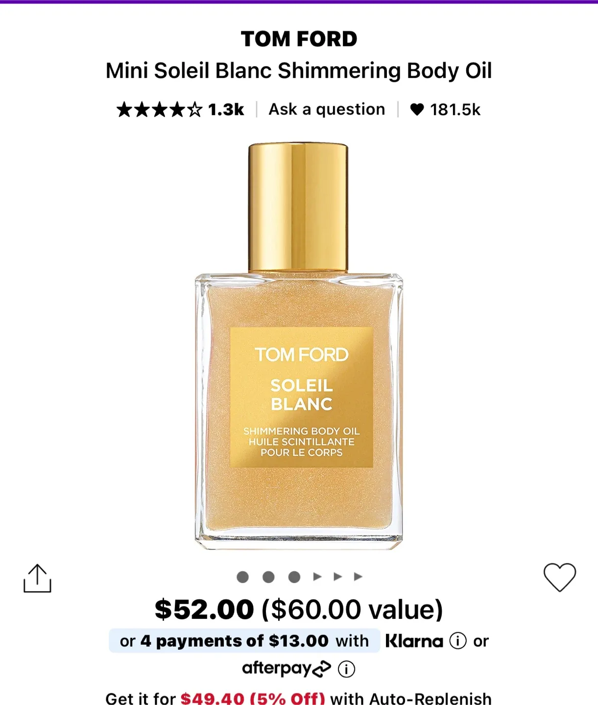 Tom Ford Soleil Blanc Shimmering Body Oil