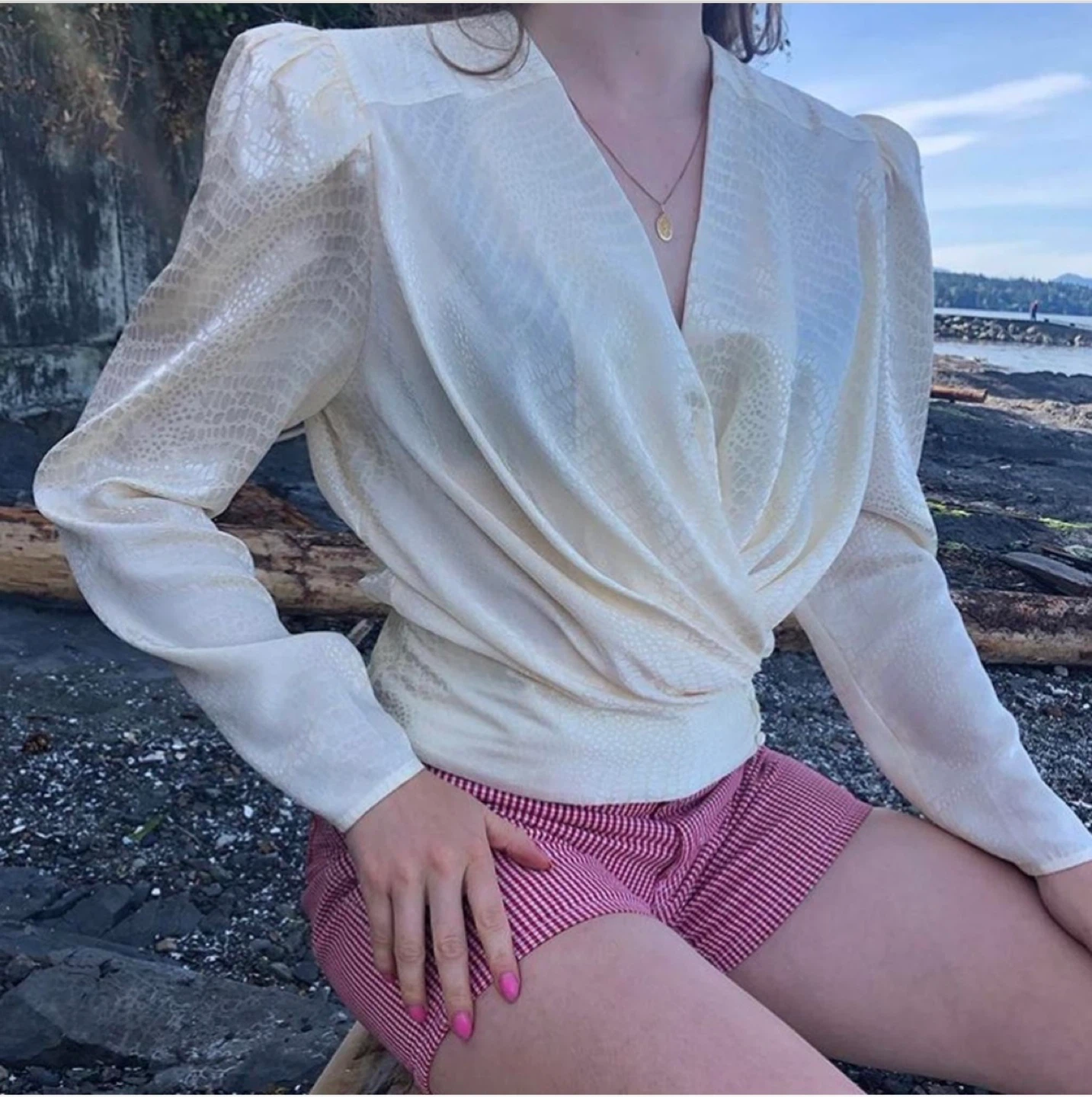 Crocodile Print Blouse - Size Unknown - photo 3