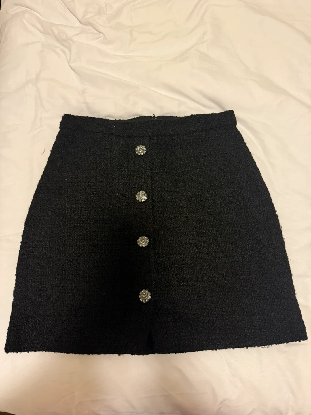 Black Tweed Mini Skirt