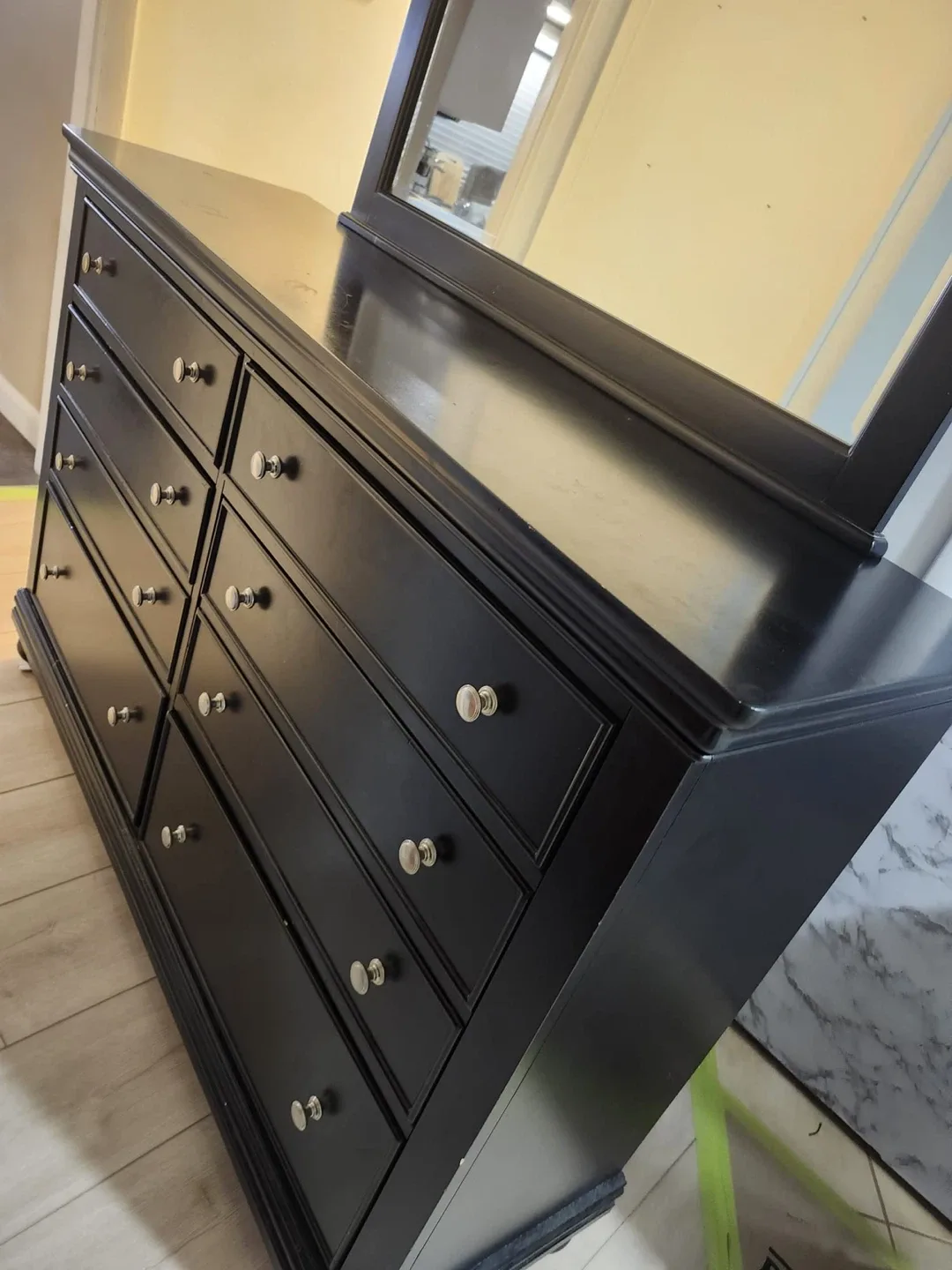 Brown Dresser with Mirror image indicator(2)