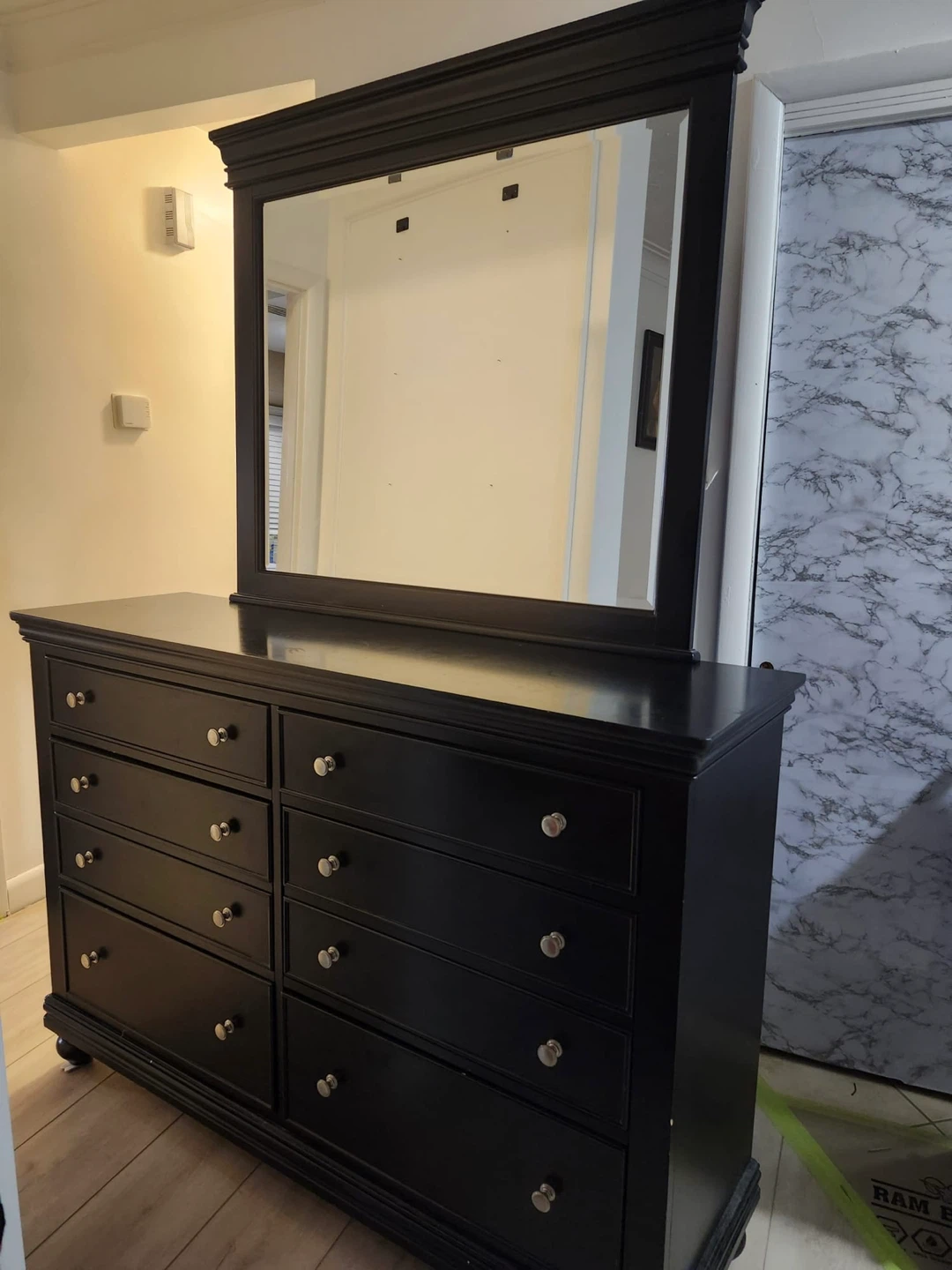 Brown Dresser with Mirror