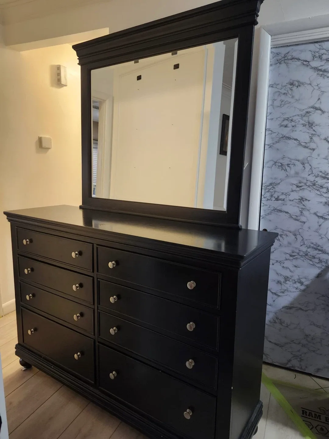 Brown Dresser with Mirror