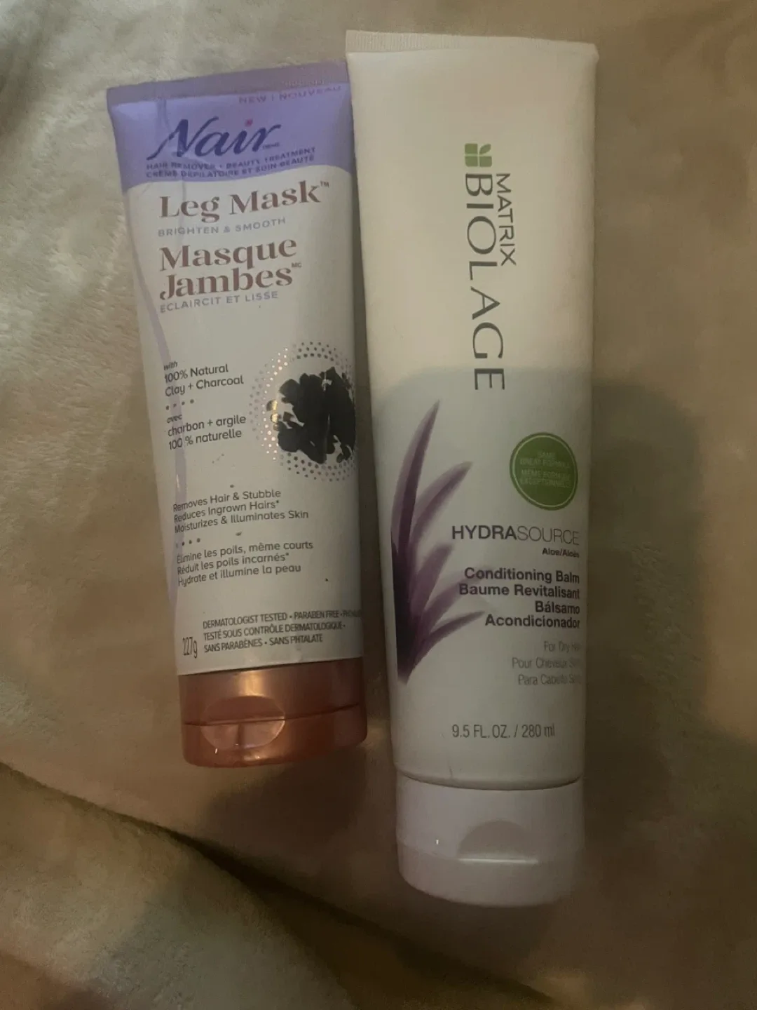 Nair Leg Mask & Matrix Biolage Hydrasource Balm