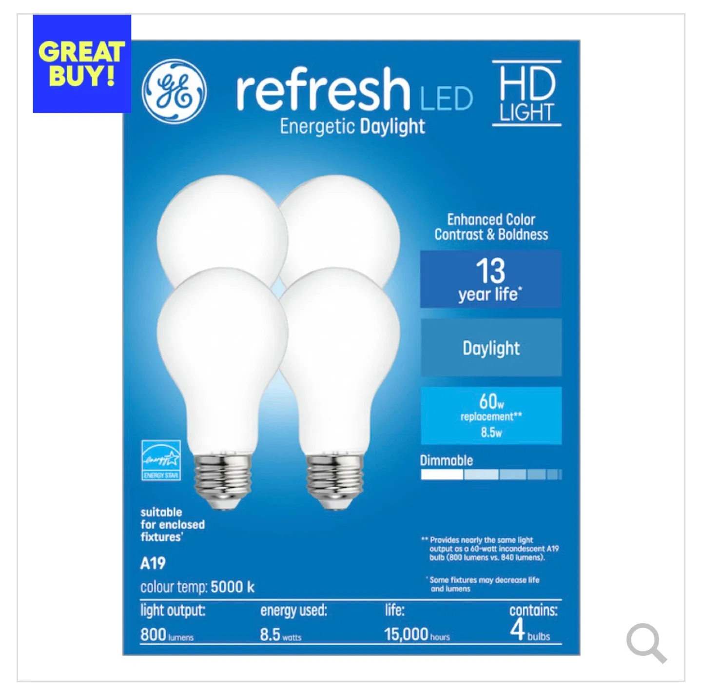 Refresh daylight and halogen 75w bulbs