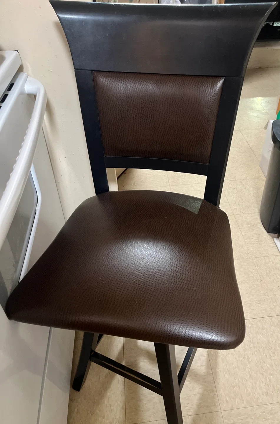 Brown Faux Leather Dining Chair