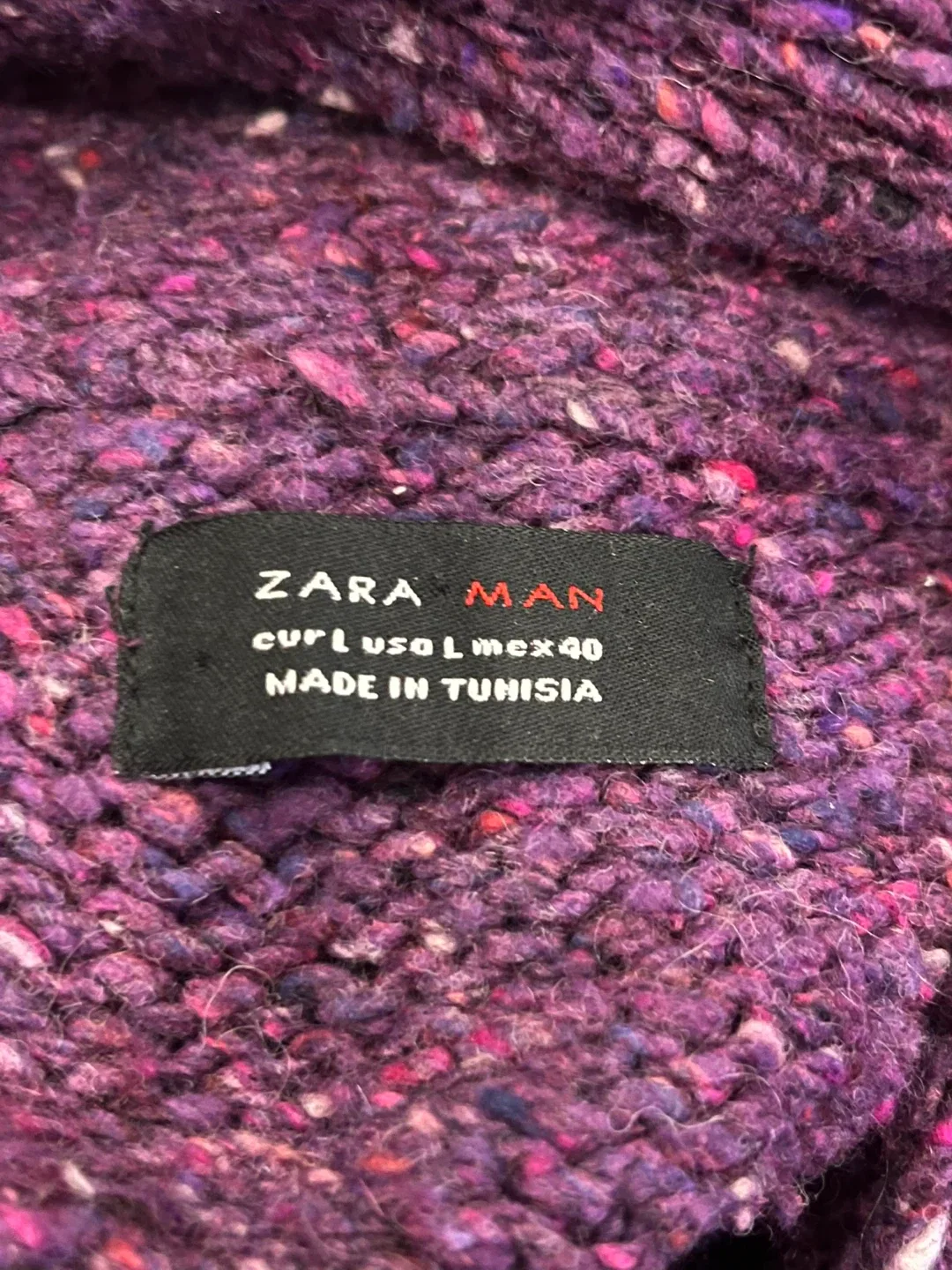 Zara Man Purple Knit Sweater - Size L image indicator(3)