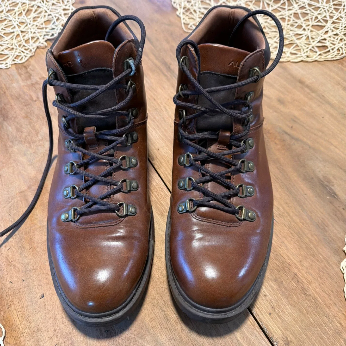 ALDO Brown Leather Hiking Boots - Size 10.5 image indicator(4)
