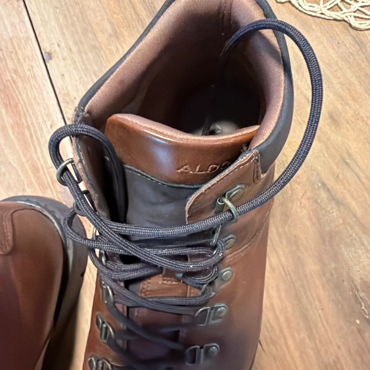 ALDO Brown Leather Hiking Boots - Size 10.5 image indicator(3)
