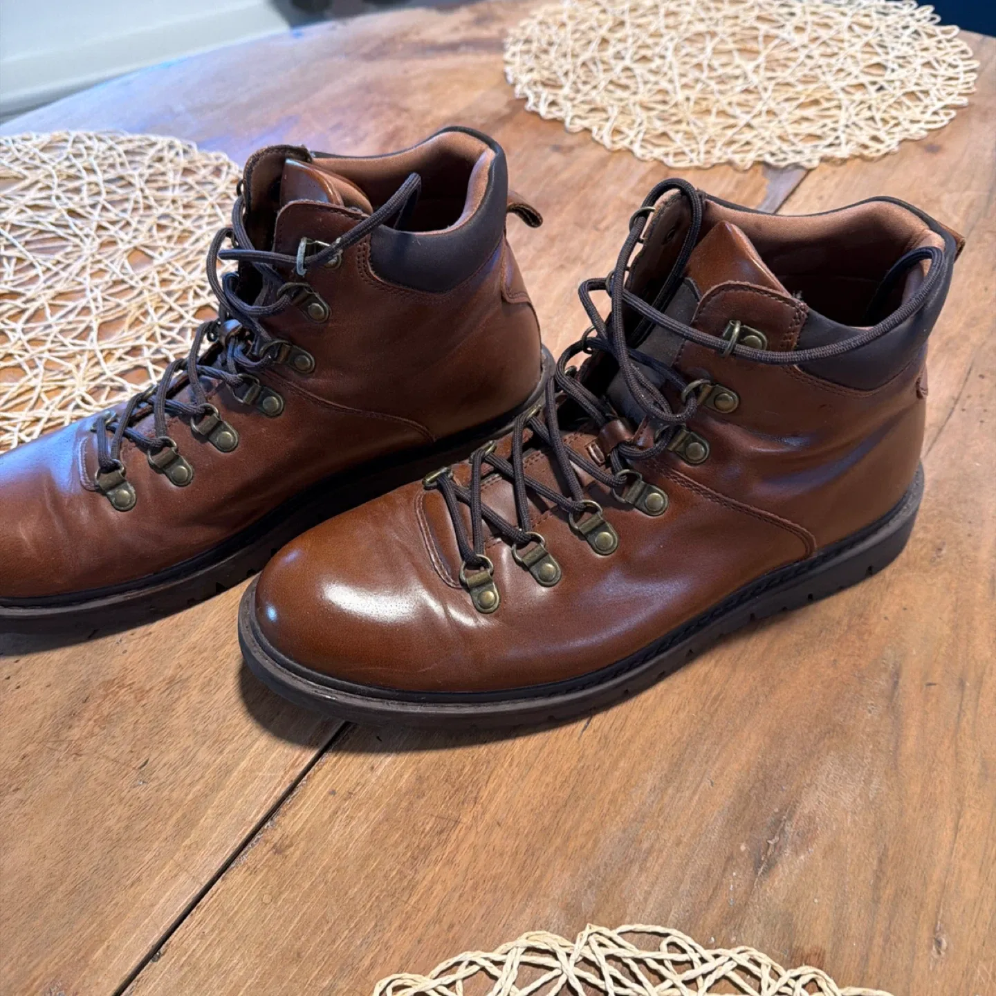 ALDO Brown Leather Hiking Boots - Size 10.5