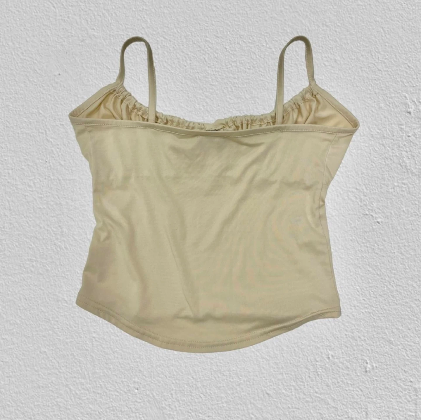 90’s Ruched Tie-Front Cami Top - Beige - photo 2