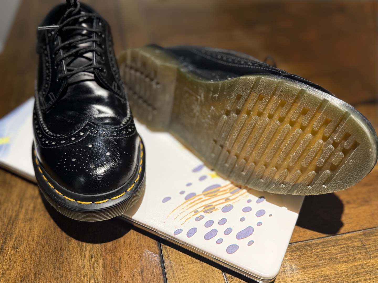Dr. Martens 3989 Black Wingtip Shoes US 9 - photo 2