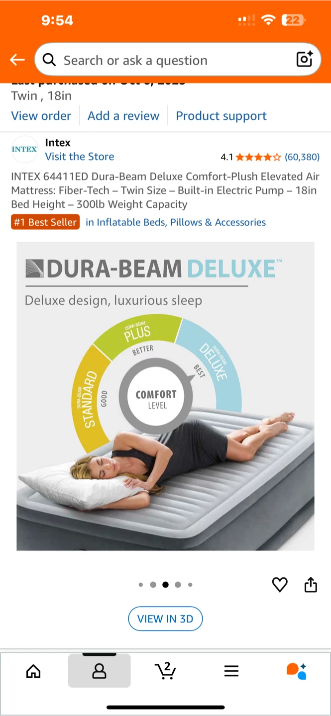 Intex Dura-Beam Deluxe Twin Air Mattress - photo 2