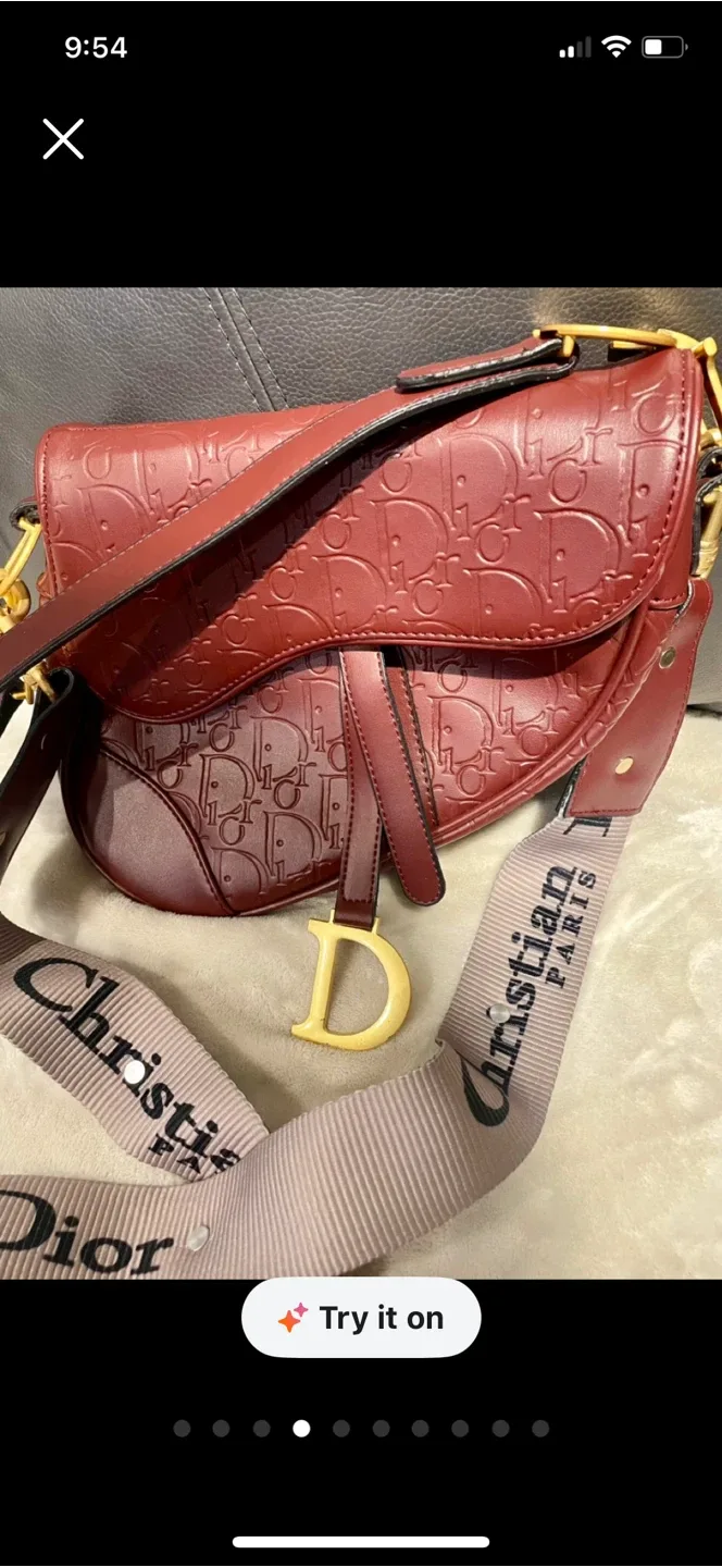 Christian Dior Saddle Bag - Burgundy Authentic with ID nr. image indicator(2)