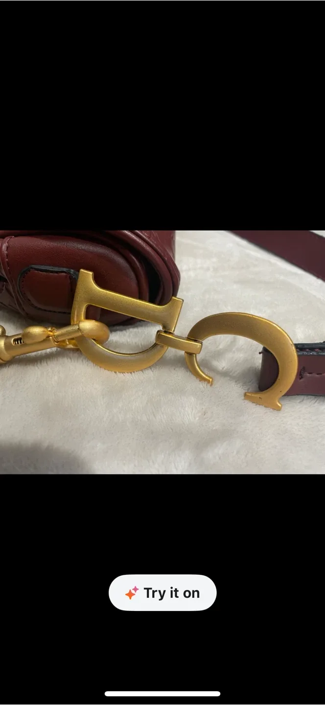 Christian Dior Saddle Bag - Burgundy Authentic with ID nr. image indicator(5)