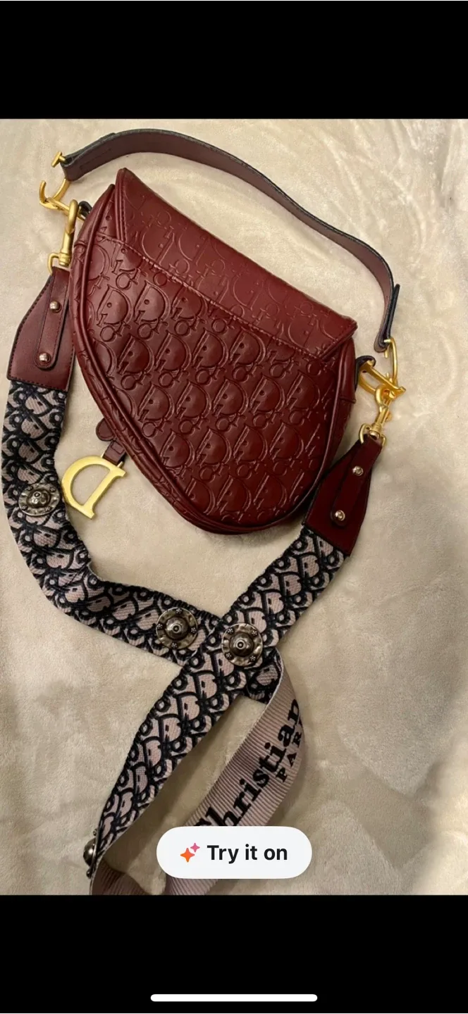 Christian Dior Saddle Bag - Burgundy Authentic with ID nr. image indicator(4)