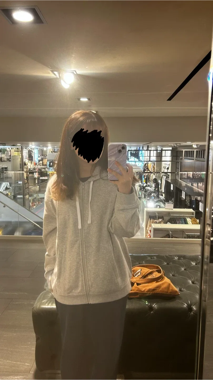H&M Relaxed Fit Grey Zip-Up Hoodie - L