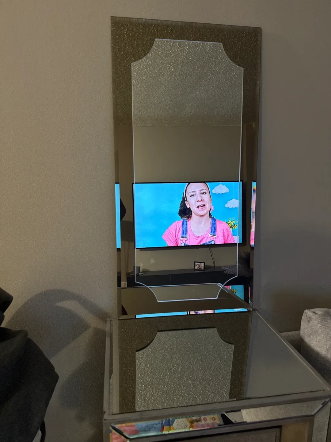 Mirrored Accent Table with Drawer image indicator(2)