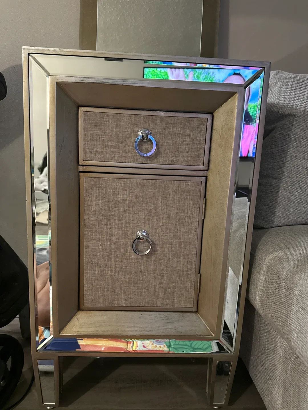 Mirrored Accent Table with Drawer image indicator(5)