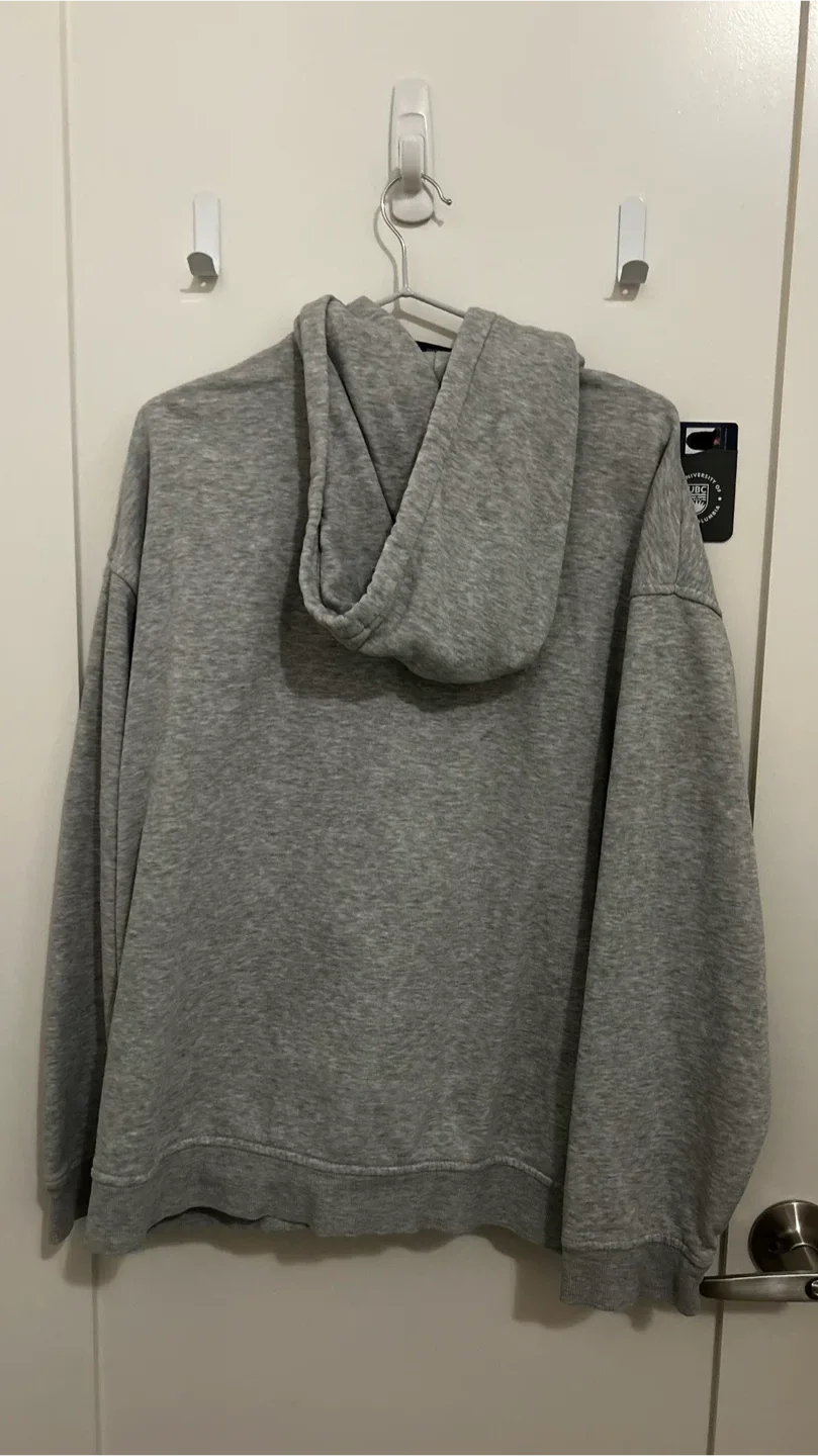 H&M Relaxed Fit Grey Zip-Up Hoodie - L image indicator(5)