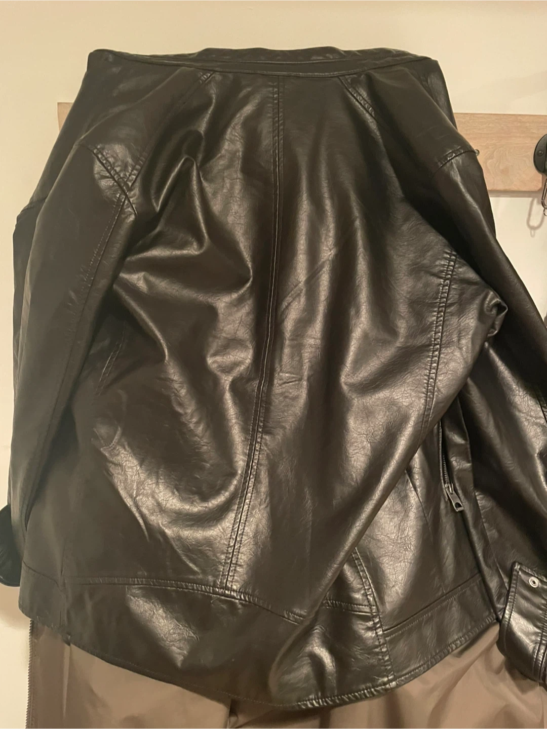 Guess Black Faux Leather Biker Jacket - Size L - photo 2