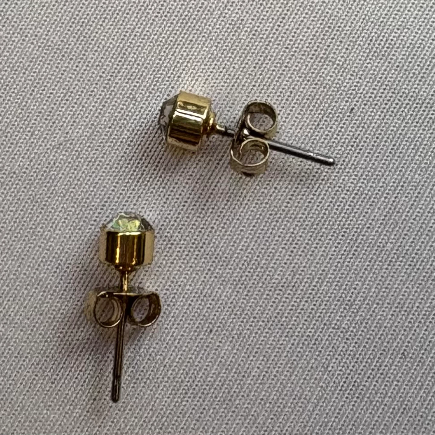 Gold Tone Bezel Set Cubic Zirconia Crystal Round Stud Earrings - photo 5