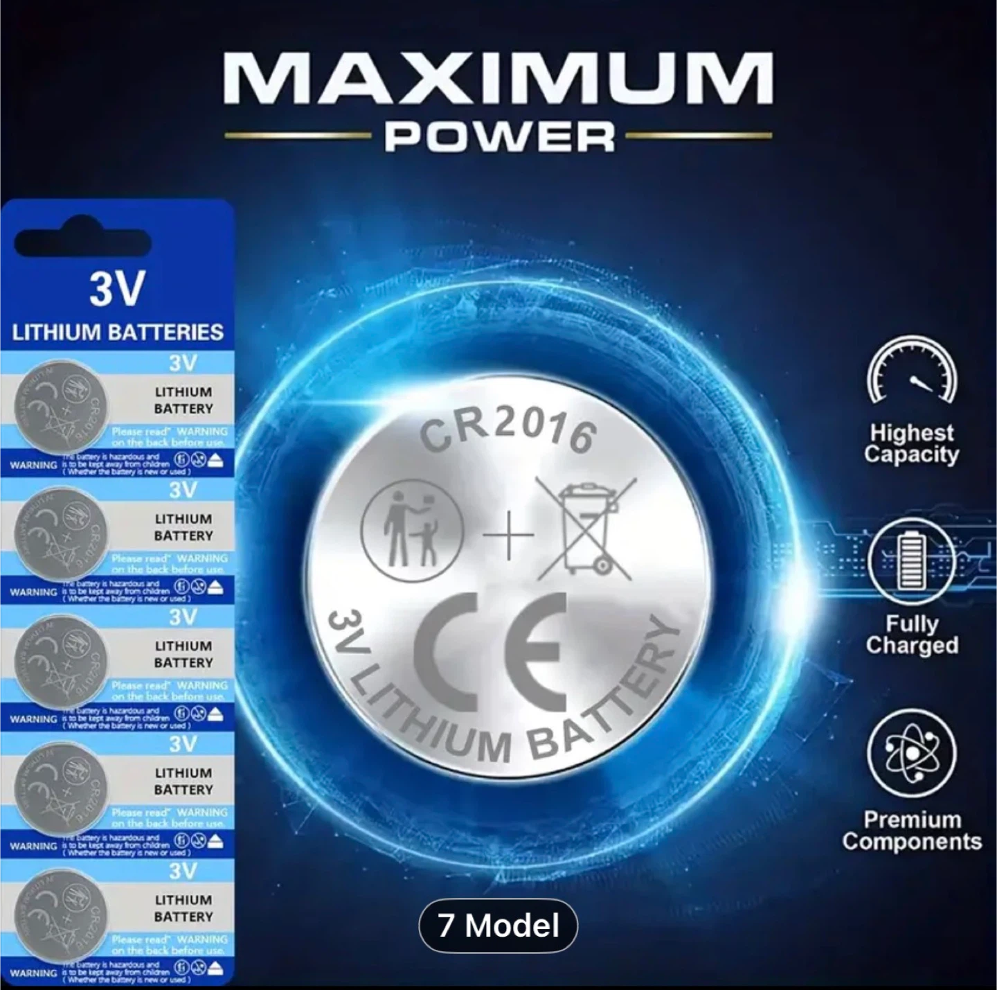 1pcs Car Key CR2016 Button Batteries - photo 3