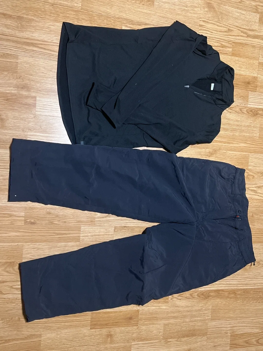 Black Long Sleeve Shirt and Pants Set